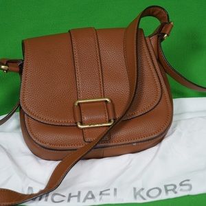 Michael Kors Maxine Saddle Pebble Leather Bag